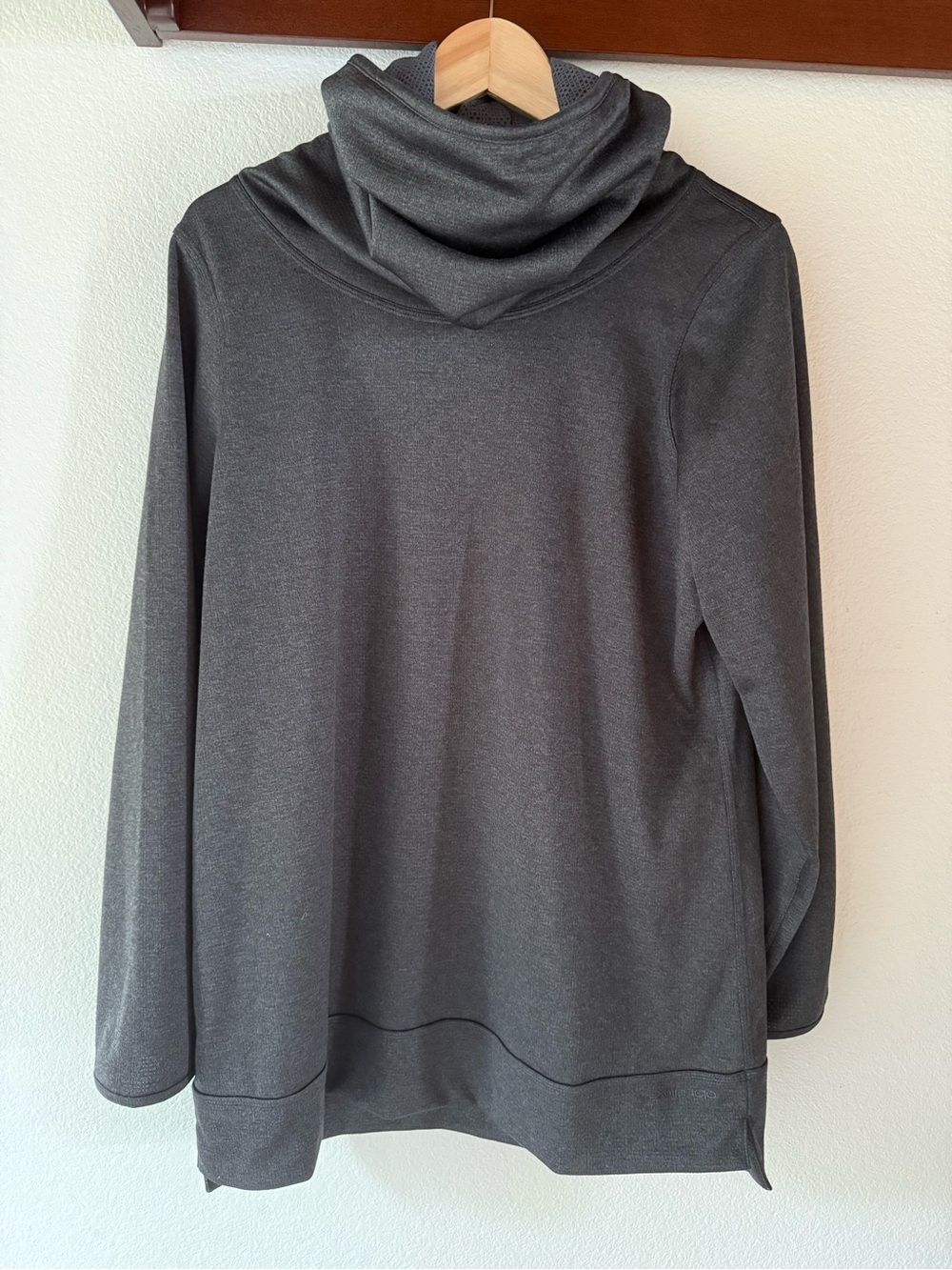 Exofficio Cowl Neck Turtleneck Sweatshirt Pullover, Charcoal, Size L